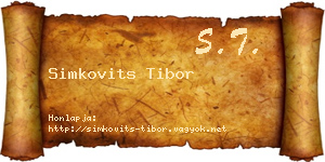 Simkovits Tibor névjegykártya