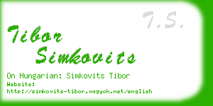 tibor simkovits business card